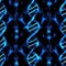 Blue Luminescence Dna On Black Background. Generative AI