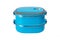 Blue lunch box isolated