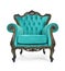 Blue Luxurious armchair on white background