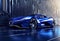 Blue Luxury Elegant Super Car Automobile Urban