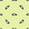 Blue Luxury limousine car icon isolated seamless pattern on yellow background. For world premiere celebrities and guests