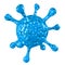 Blue macro microbe on white background