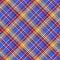 Blue madras diagonal plaid pixeled seamless pattern