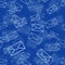 Blue mail seamless pattern