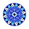 Blue mandala evil eye, greek amulet against evil eye