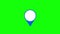 Blue map marker icon. Loop animation on green screen background