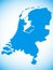 Blue map of Netherlands