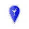 Blue map pointer with cocktail location. Vector illustration