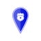 Blue map pointer with police location. Vector illustration
