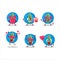 Blue marbles cartoon character with love cute emoticon