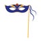 Blue Mardi gras mask icon, flat design