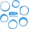 Blue marker paint vector circles set