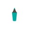 Blue marker pen, highlighter, felt tip pen icon. Isolated on white. Flat line icon.