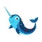 Blue marlin fish or swordfish. Sea, tropical, aquarium fish. Colorful cartoon character
