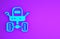 Blue Mars rover icon isolated on purple background. Space rover. Moonwalker sign. Apparatus for studying planets surface.