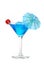 Blue martini with a cherry