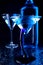 Blue martini glasses