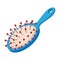 Blue massage comb cartoon icon