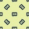 Blue Mathematics function sine icon isolated seamless pattern on yellow background. Vector Illustration