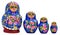 Blue Matryoshka, Russian dolls on a white Background