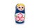 Blue matryoshkas russian wooden nesting doll. Isolated in white.