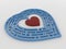 Blue Maze Heart on White Background,3D Render