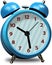 Blue mechanical alarm clock