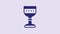 Blue Medieval goblet icon isolated on purple background. 4K Video motion graphic animation