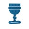 Blue Medieval goblet icon isolated on transparent background.