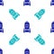 Blue Medieval throne icon isolated seamless pattern on white background. Vector