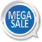 Blue mega sale white and red speech bubble web icon on blue back