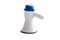 Blue megaphone for shouting, communication with the people, crowd on  white background