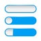 Blue menu buttons. 3d oval web icons