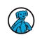 Blue Merle Dog Holding Broken Chain Mascot