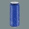 Blue Metal Aluminum Beverage Drink with water drops. Mockup for Product Packaging. Energetic Drink Can 500ml, 0,5L.