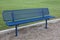 Blue metal bench