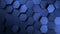 blue Metal futuristic hexagons background.