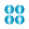 Blue Metal Money Symbols