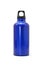 Blue metallic bottle on white