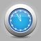 Blue metallic button, white last minute clock icon