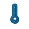 Blue Meteorology thermometer measuring heat and cold icon isolated on transparent background. Thermometer equipment