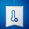 Blue Meteorology thermometer measuring icon isolated on blue background. Thermometer equipment showing hot or cold