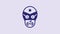 Blue Mexican wrestler icon isolated on purple background. 4K Video motion graphic animation