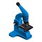 Blue microscope icon, isometric style