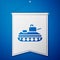 Blue Military tank icon isolated on blue background. White pennant template. Vector
