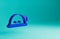 Blue Miner helmet icon isolated on blue background. Minimalism concept. 3D render illustration