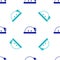 Blue Miner helmet icon isolated seamless pattern on white background. Vector