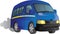 Blue minibus taxi cartoon