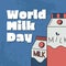 Blue Minimalist World Milk Day Instagram Post