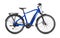 Blue modern menÂ´s mid drive motor city touring or trekking e bike pedelec with electric engine middle mount. battery powered